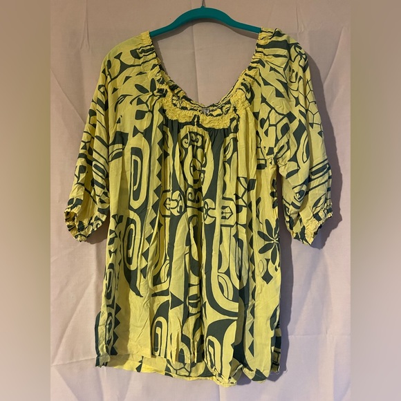 Wahine Toa Tops - Wahine Toa XXL Elastic neck top with 3/4 sleeves